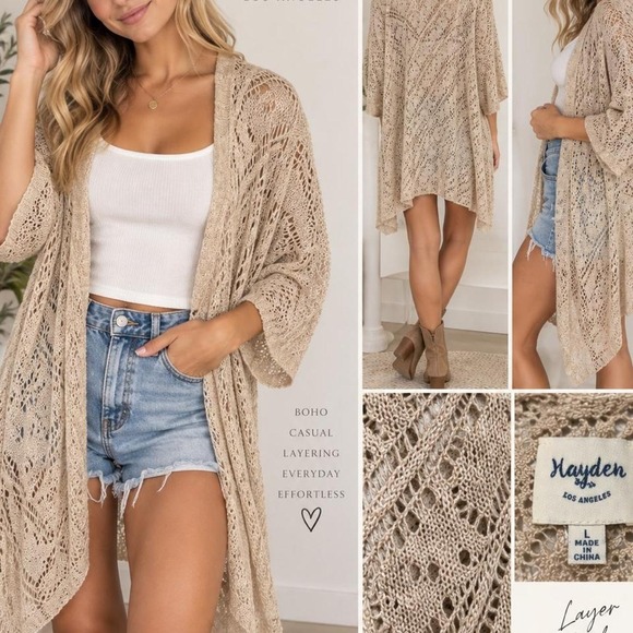 Sweaters - 🤍 Hayden Los Angeles Crochet Knit Cardigan